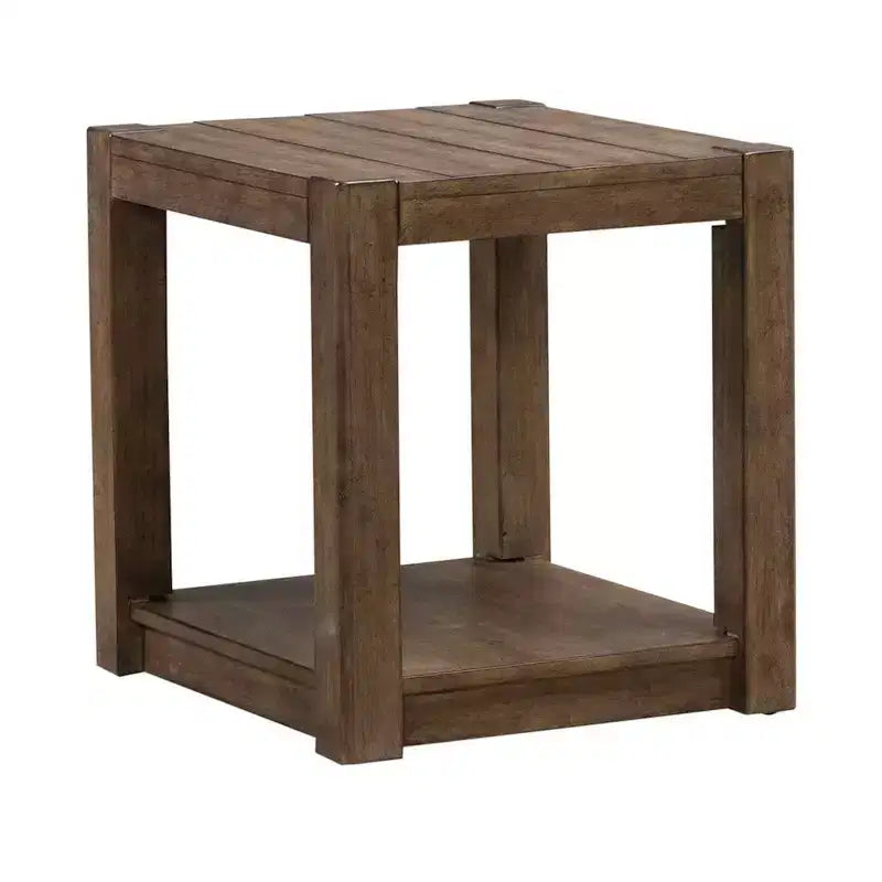 Liberty Furniture,Broadmore Living Room Square Chairside Table - Cobblestone Brown