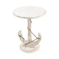 Crestview Collection Round White Solid Wood Accent_End Table