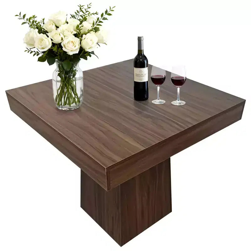 Tavolo da pranzo quadrato da 31,5 pollici per 4 persone, tavolino da cucina in legno con base a piedistallo, tavolo da pranzo in stile rustico per cucina, sala da pranzo, appartamento