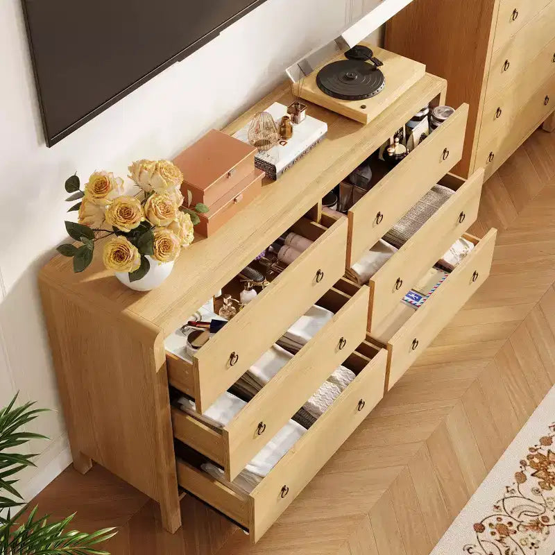 Cassettiera a 7 cassetti, cassettiera moderna con maniglia in metallo, organizer per cassetti in legno per camera da letto, soggiorno, corridoio, ingresso