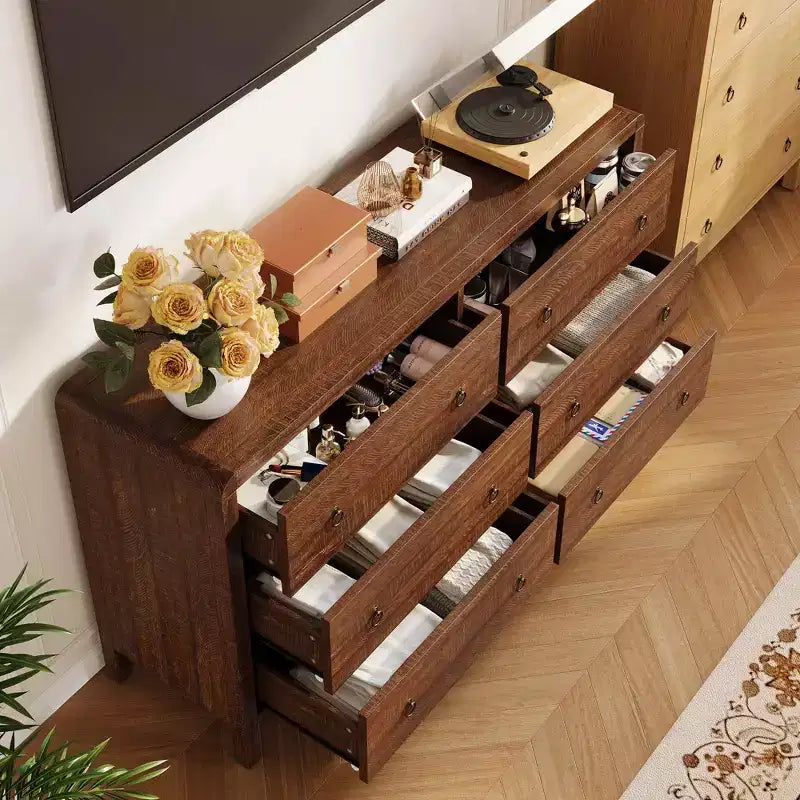 Cassettiera a 7 cassetti, cassettiera moderna con maniglia in metallo, organizer per cassetti in legno per camera da letto, soggiorno, corridoio, ingresso