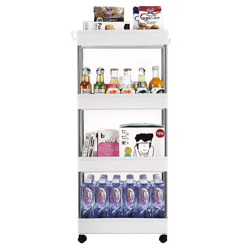 Karl Home Carrello portaoggetti multifunzionale mobile a 4 ripiani Armadietto portaoggetti