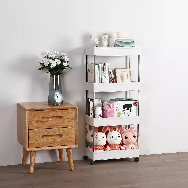 Karl Home Carrello portaoggetti multifunzionale mobile a 4 ripiani Armadietto portaoggetti