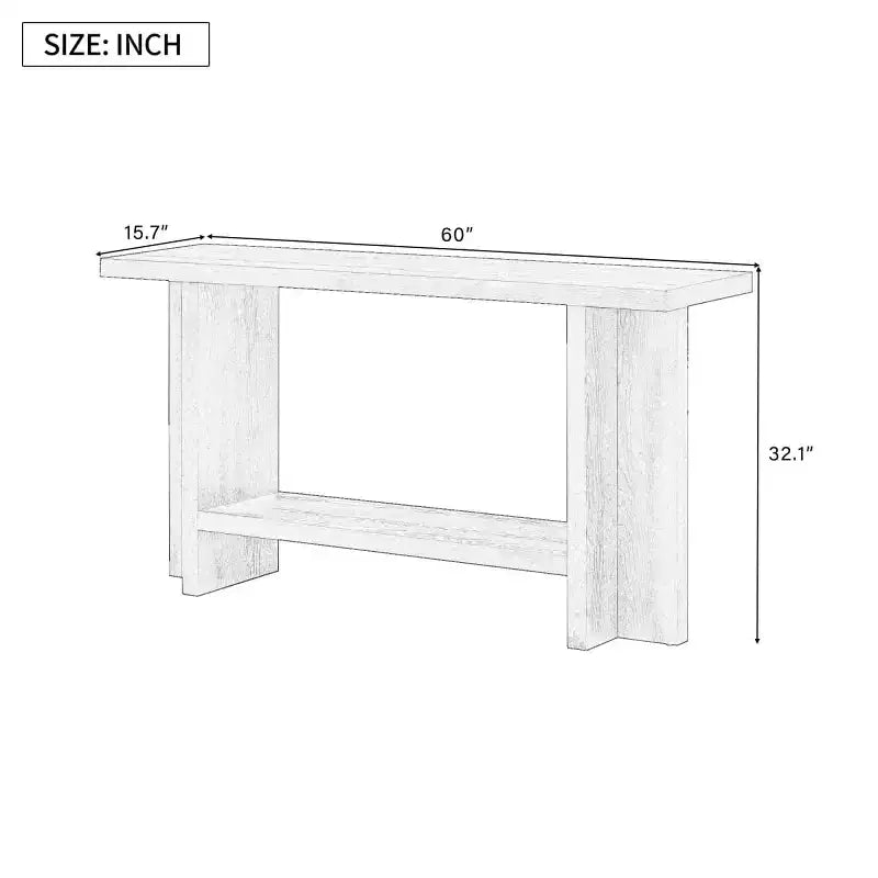 Consolle da ingresso da 152 cm con ripiano, tavolo da corridoio in impiallacciatura di frassino con design a gamba a T, ripiano inferiore per soggiorno o foyer - Panipeachy