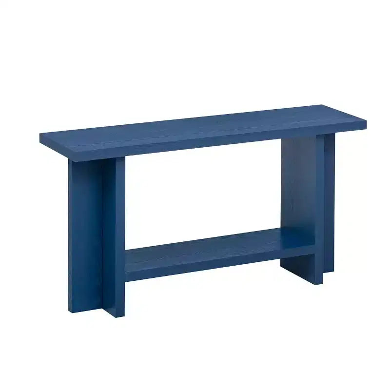 Consolle da ingresso da 152 cm con ripiano, tavolo da corridoio in impiallacciatura di frassino con design a gamba a T, ripiano inferiore per soggiorno o foyer - Panipeachy