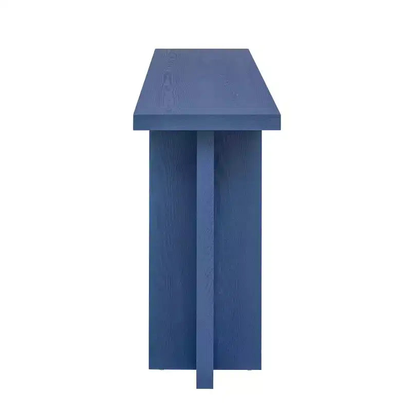 Consolle da ingresso da 152 cm con ripiano, tavolo da corridoio in impiallacciatura di frassino con design a gamba a T, ripiano inferiore per soggiorno o foyer - Panipeachy