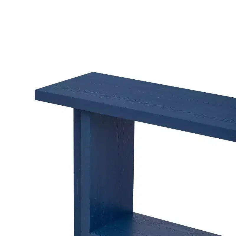Consolle da ingresso da 152 cm con ripiano, tavolo da corridoio in impiallacciatura di frassino con design a gamba a T, ripiano inferiore per soggiorno o foyer - Panipeachy