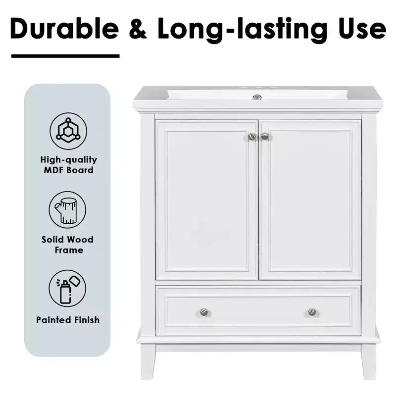 MAYEERTY 30 Mobile Bagno senza Lavello Ante a Cassetti Multifunzione Struttura Solida MDF Verde