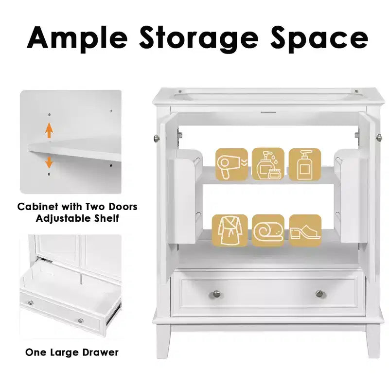 MAYEERTY 30 Mobile Bagno senza Lavello Ante a Cassetti Multifunzione Struttura Solida MDF Verde