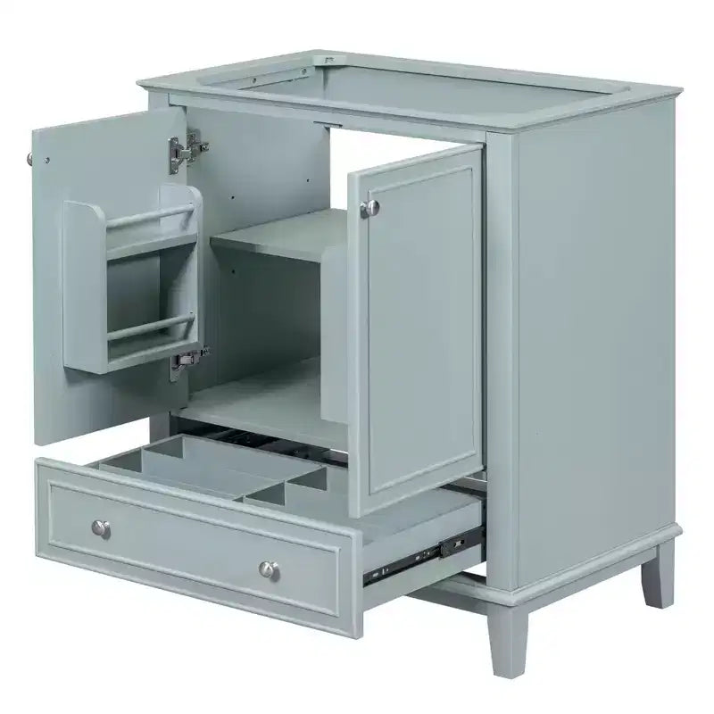 MAYEERTY 30 Mobile Bagno senza Lavello Ante a Cassetti Multifunzione Struttura Solida MDF Verde