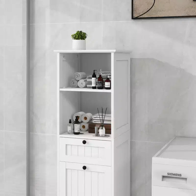 GDFStudio Kashton Mobile Contenitore Moderno da Bagno Sottile con Sacca Portabiancheria Removibile