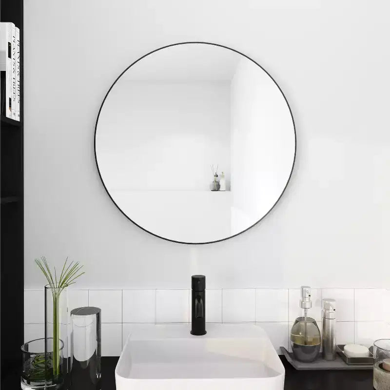 Specchio da parete rettangolare 24 x 32 pollici con cornice in alluminio per bagno o camera da letto