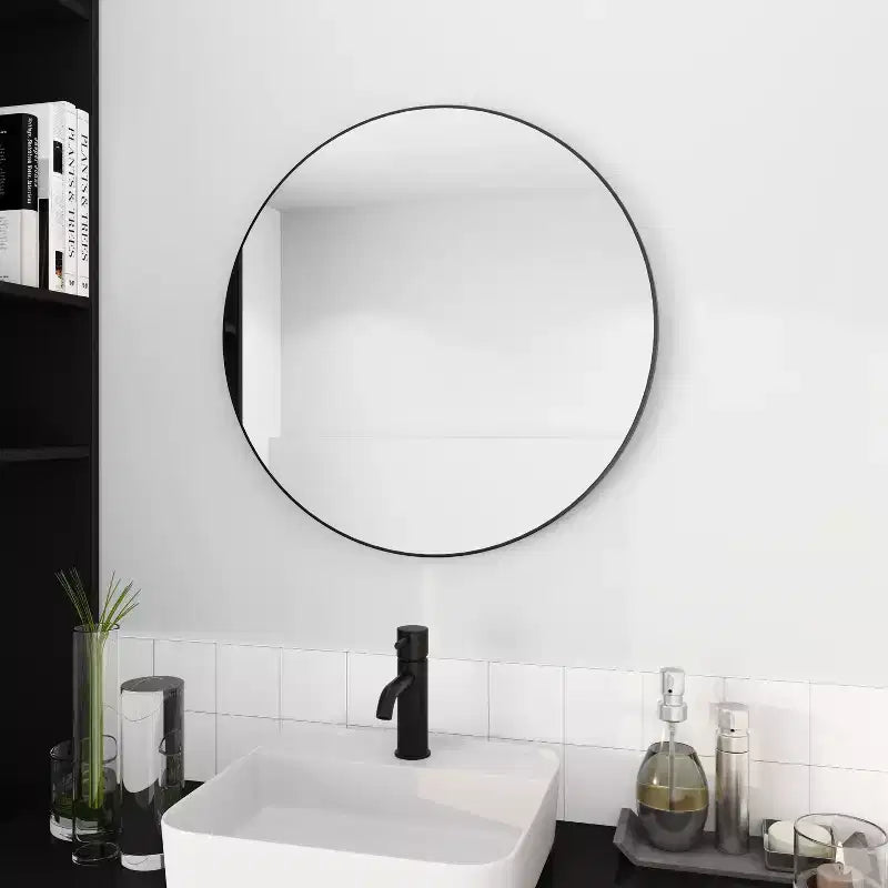 Specchio da parete rettangolare 24 x 32 pollici con cornice in alluminio per bagno o camera da letto