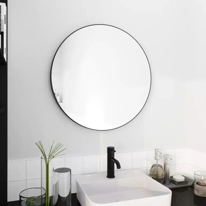 Specchio da parete rettangolare 24 x 32 pollici con cornice in alluminio per bagno o camera da letto