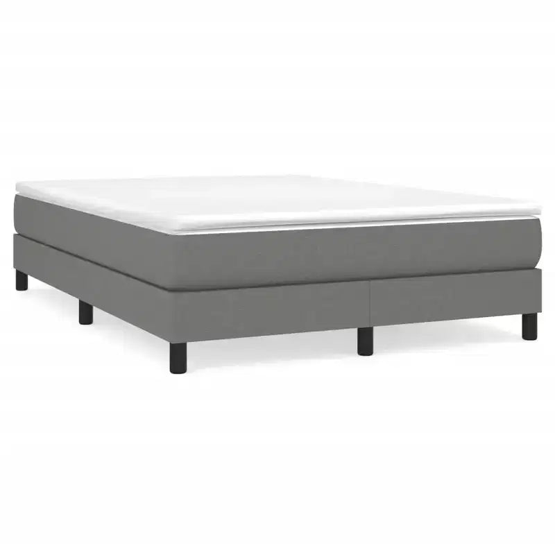 Telaio Letto Queen Size con Piattaforma, Tessuto Grigio Scuro, Senza Testiera, Non Richiede Rete a Doghe