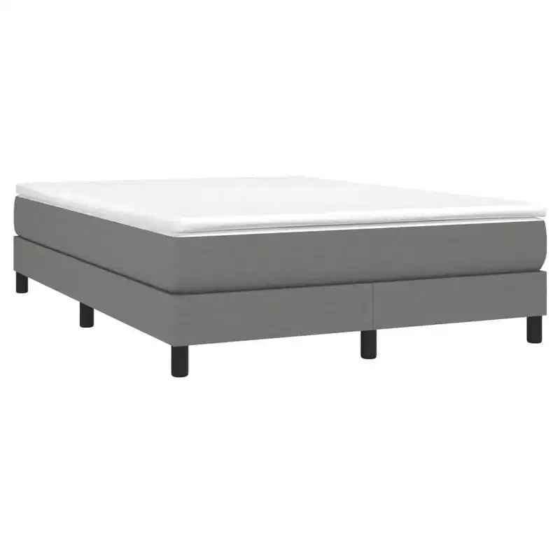 Telaio Letto Queen Size con Piattaforma, Tessuto Grigio Scuro, Senza Testiera, Non Richiede Rete a Doghe