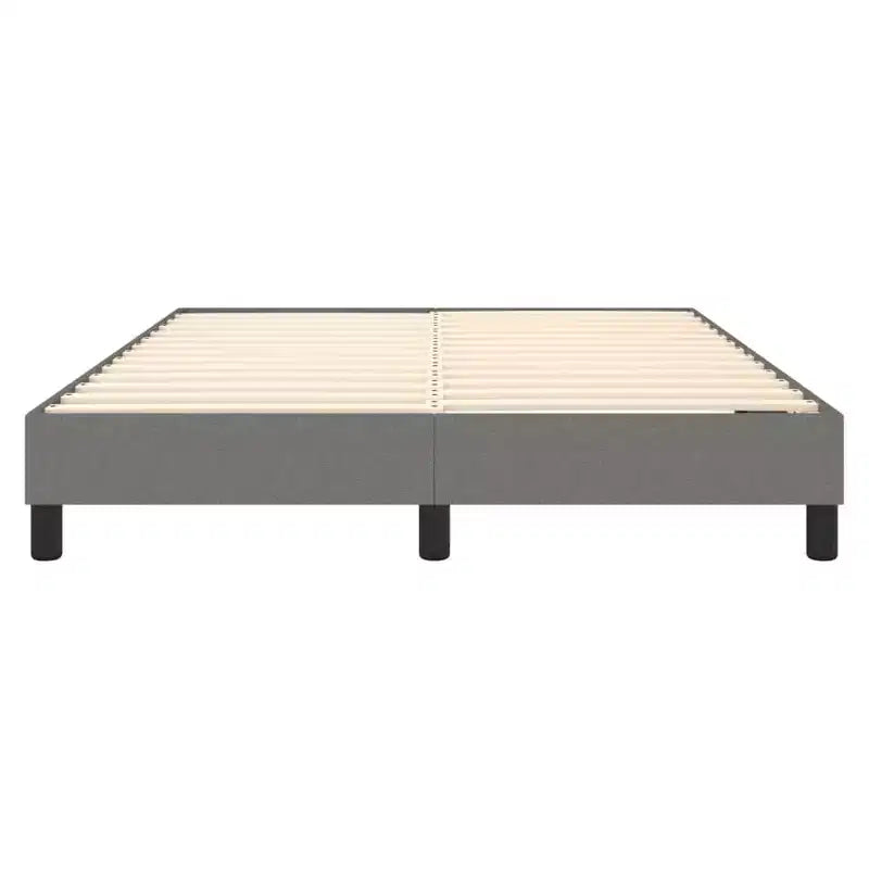 Telaio Letto Queen Size con Piattaforma, Tessuto Grigio Scuro, Senza Testiera, Non Richiede Rete a Doghe
