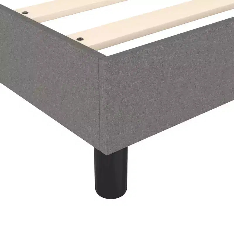 Telaio Letto Queen Size con Piattaforma, Tessuto Grigio Scuro, Senza Testiera, Non Richiede Rete a Doghe