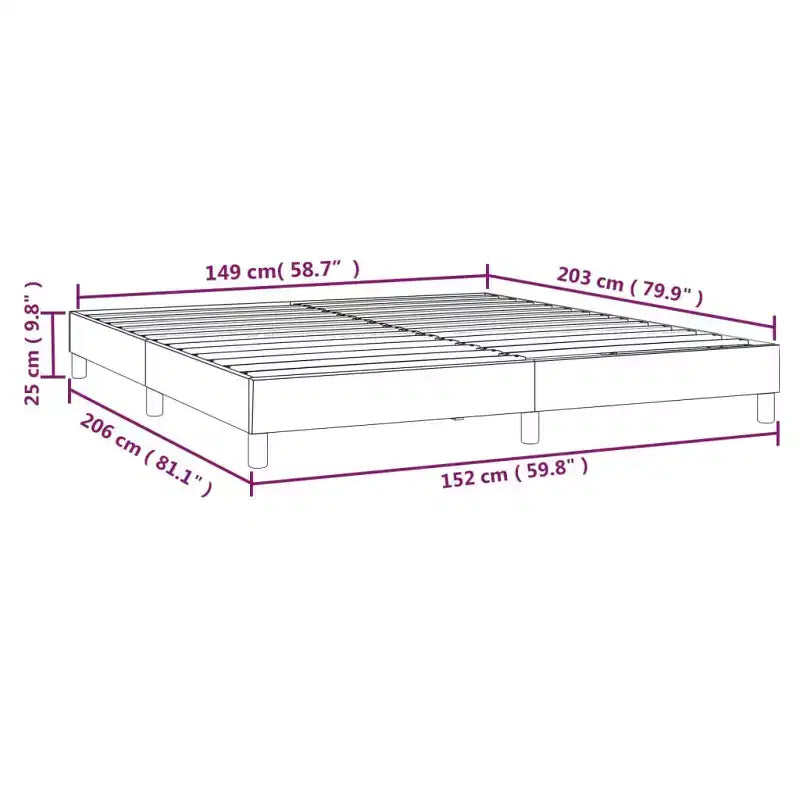 Telaio Letto Queen Size con Piattaforma, Tessuto Grigio Scuro, Senza Testiera, Non Richiede Rete a Doghe