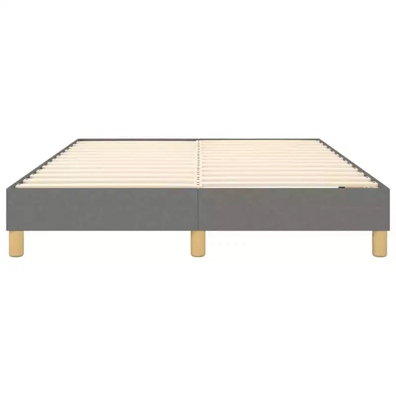 Telaio letto a piattaforma matrimoniale, tessuto grigio scuro, senza testiera, non necessita di box spring