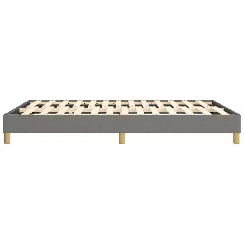 Telaio letto a piattaforma matrimoniale, tessuto grigio scuro, senza testiera, non necessita di box spring