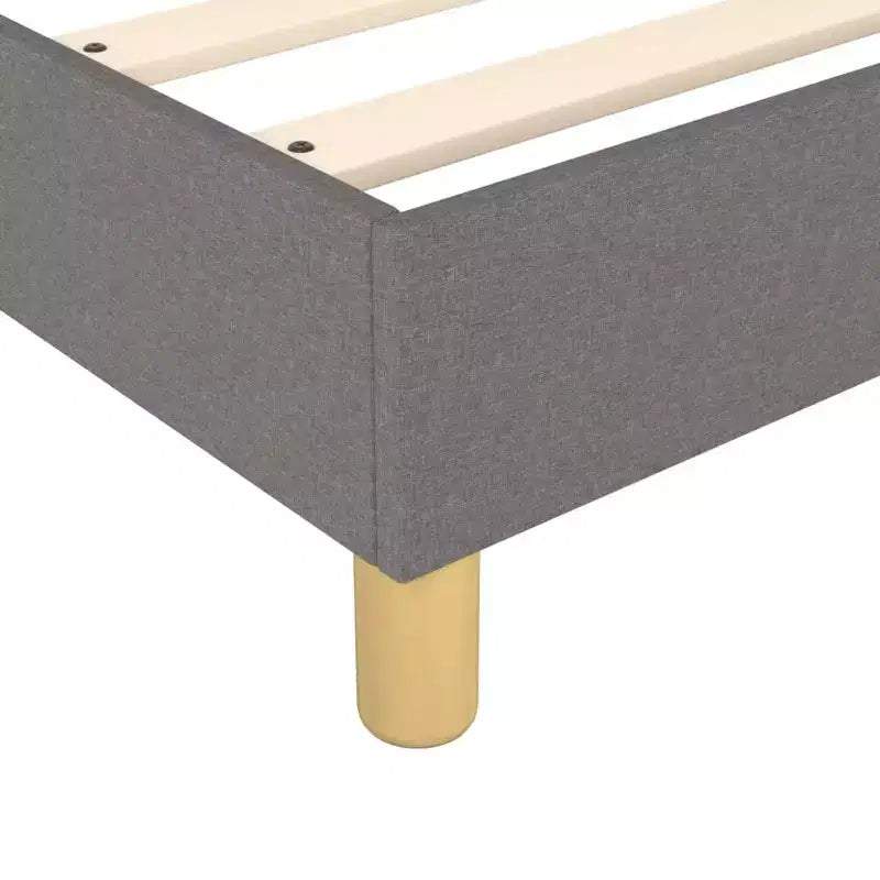 Telaio letto a piattaforma matrimoniale, tessuto grigio scuro, senza testiera, non necessita di box spring