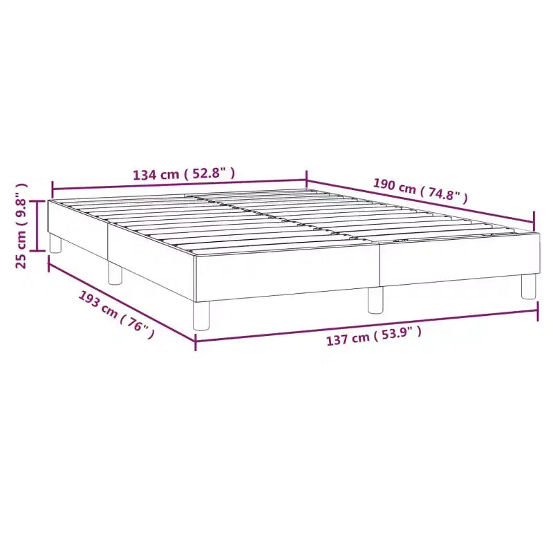 Telaio letto a piattaforma matrimoniale, tessuto grigio scuro, senza testiera, non necessita di box spring