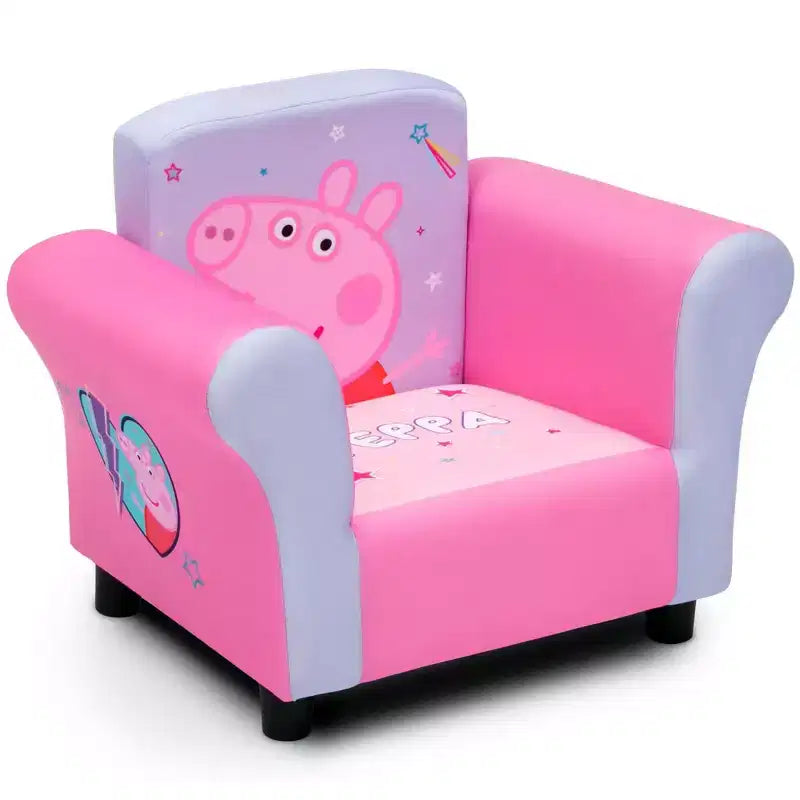 Poltroncina imbottita per bambini con telaio in legno massello e seduta imbottita, per bambini dai 3 anni in su