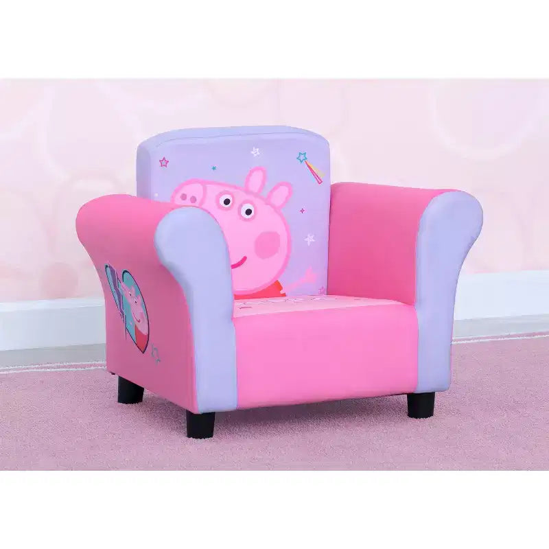 Poltroncina imbottita per bambini con telaio in legno massello e seduta imbottita, per bambini dai 3 anni in su