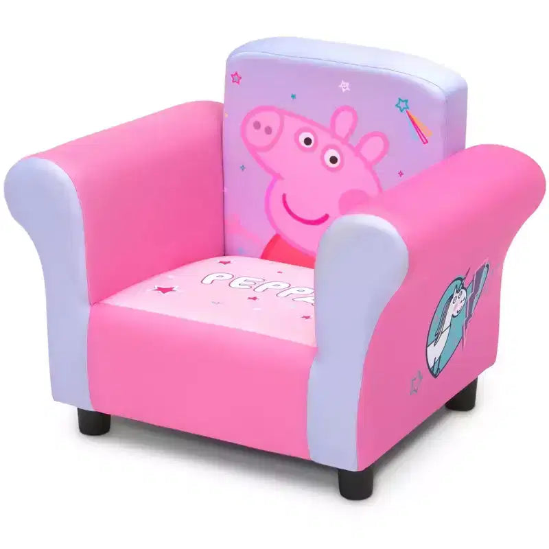 Poltroncina imbottita per bambini con telaio in legno massello e seduta imbottita, per bambini dai 3 anni in su