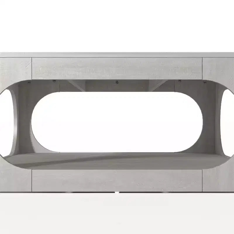 Tavolino da caffè quadrato moderno con ripiano aperto, 34,8 x 34,8 x 16,1 pollici, grigio