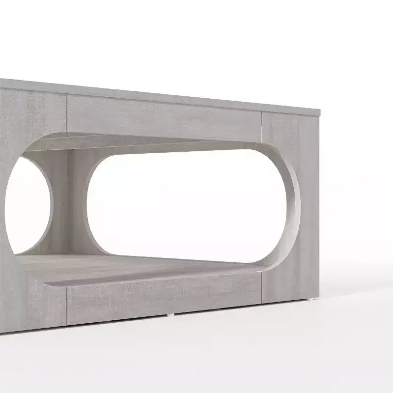 Tavolino da caffè quadrato moderno con ripiano aperto, 34,8 x 34,8 x 16,1 pollici, grigio