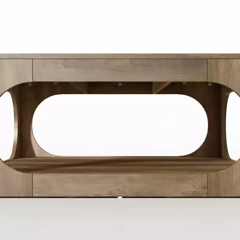 Tavolino da caffè quadrato moderno con ripiano aperto, 34,8 x 34,8 x 16,1 pollici, grigio