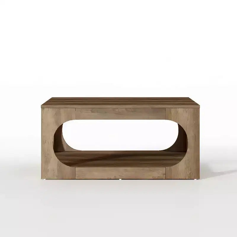 Tavolino da caffè quadrato moderno con ripiano aperto, 34,8 x 34,8 x 16,1 pollici, grigio