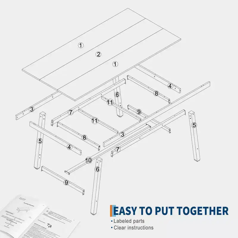 Tavolo da pranzo industriale da 179 cm per 6-8 persone, struttura in metallo, finitura marrone rustico
