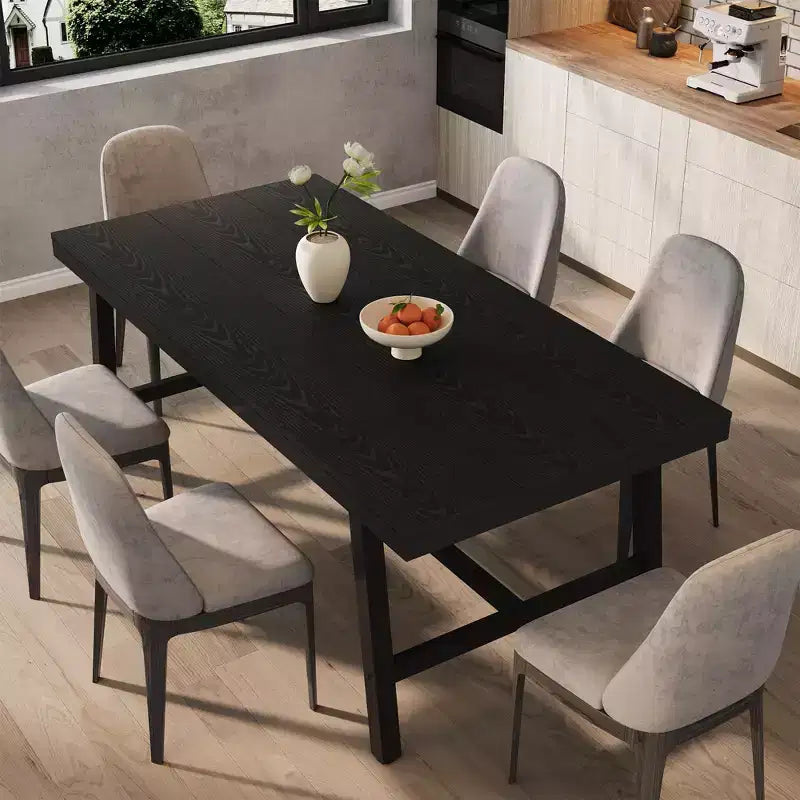 Tavolo da pranzo industriale da 179 cm per 6-8 persone, struttura in metallo, finitura marrone rustico
