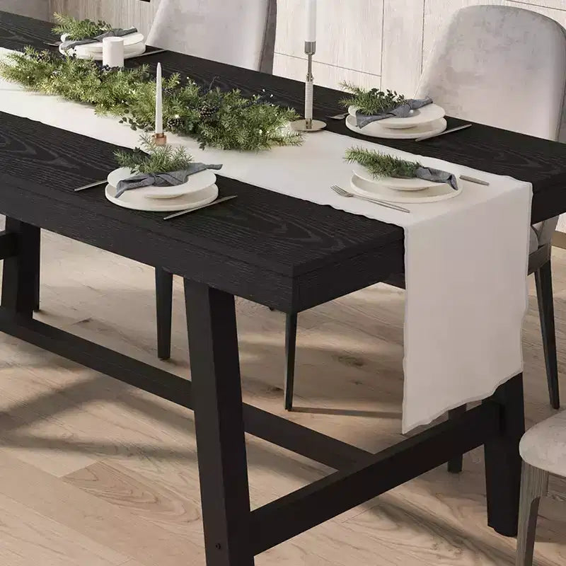 Tavolo da pranzo industriale da 179 cm per 6-8 persone, struttura in metallo, finitura marrone rustico