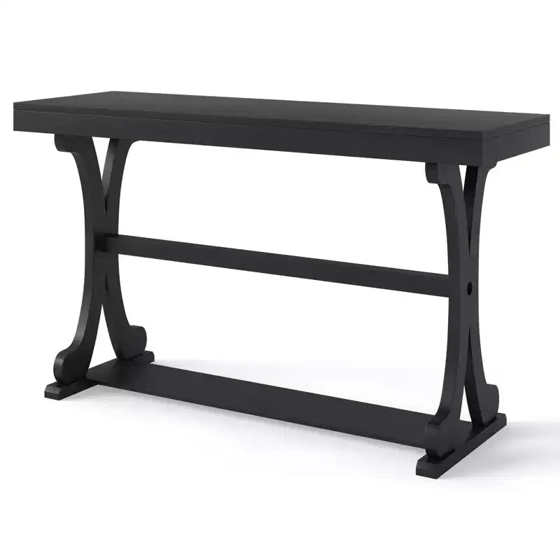 Tavolino Consolle Stretto Vintage con Ripiano Aperto, 132 cm