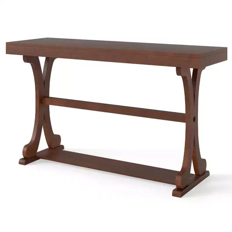 Tavolino Consolle Stretto Vintage con Ripiano Aperto, 132 cm
