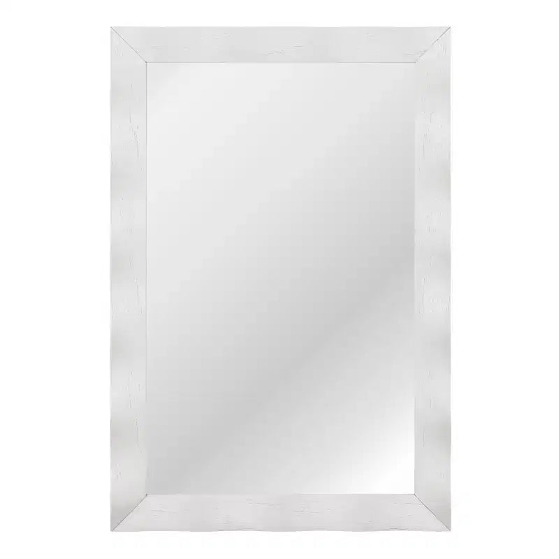 Specchio da parete a tema rustico da 42 x 28 pollici con cornice in legno di gomma massiccio