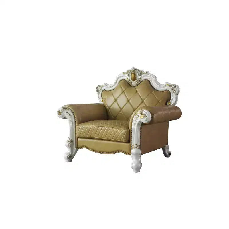 Sedia Picardy in PU da 50" color Butterscotch/Perla Antica - Acme Furniture