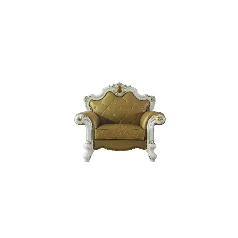 Sedia Picardy in PU da 50" color Butterscotch/Perla Antica - Acme Furniture