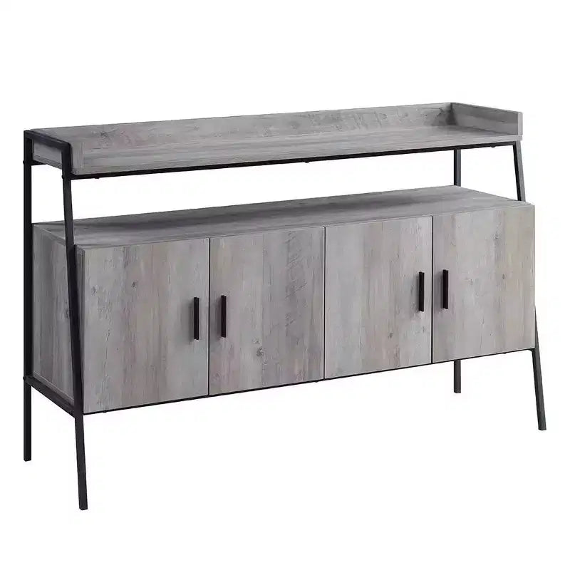 Acme Furniture 52" Samiya Porta TV per TV fino a 50" Rovere Grigio/Finitura Nera: Mobile Consolle con Schienale Aperto e Ante
