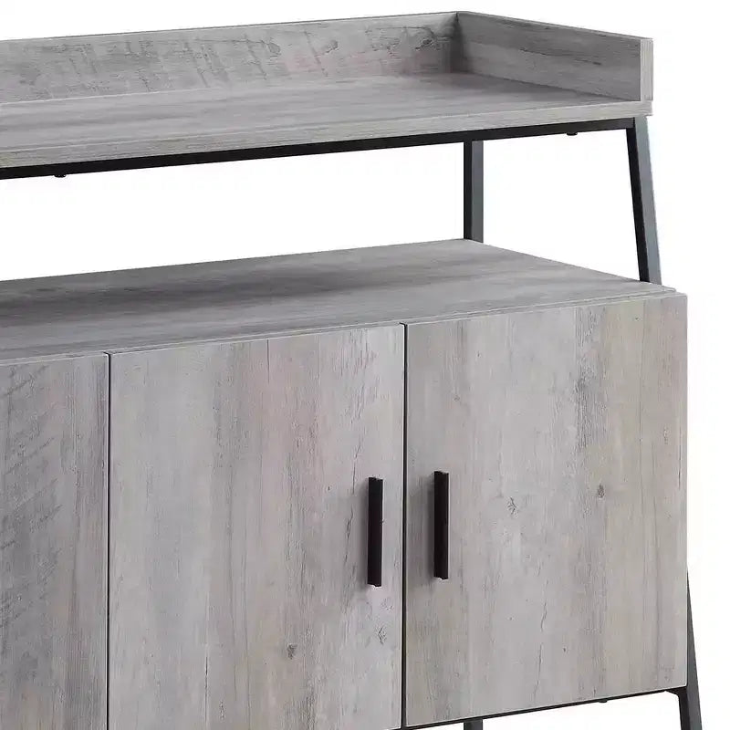 Acme Furniture 52" Samiya Porta TV per TV fino a 50" Rovere Grigio/Finitura Nera: Mobile Consolle con Schienale Aperto e Ante