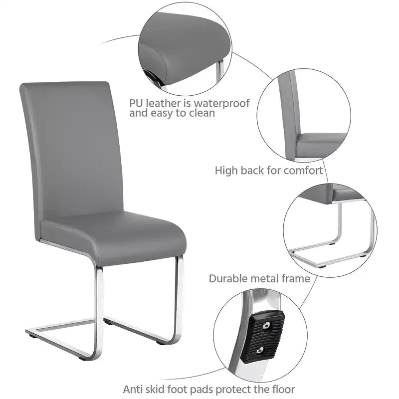 Yaheetech 2 SEDIE DA PRANZO IN PELLE PU Mobili per Cucina, Sala da Pranzo