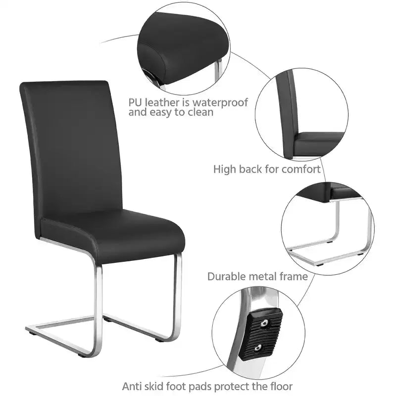 Yaheetech 2 SEDIE DA PRANZO IN PELLE PU Mobili per Cucina, Sala da Pranzo