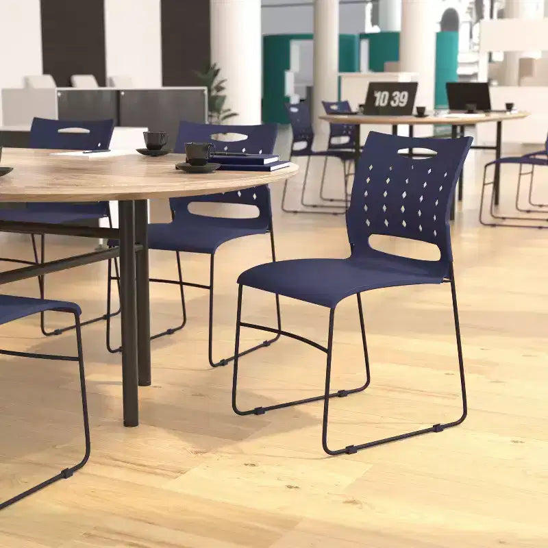 Flash Furniture 5 Pack Sedia impilabile serie HERCULES con base a slitta, portata 400 kg, con schienale ventilato