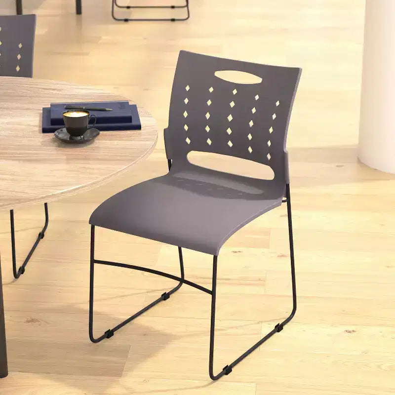 Flash Furniture 5 Pack Sedia impilabile serie HERCULES con base a slitta, portata 400 kg, con schienale ventilato