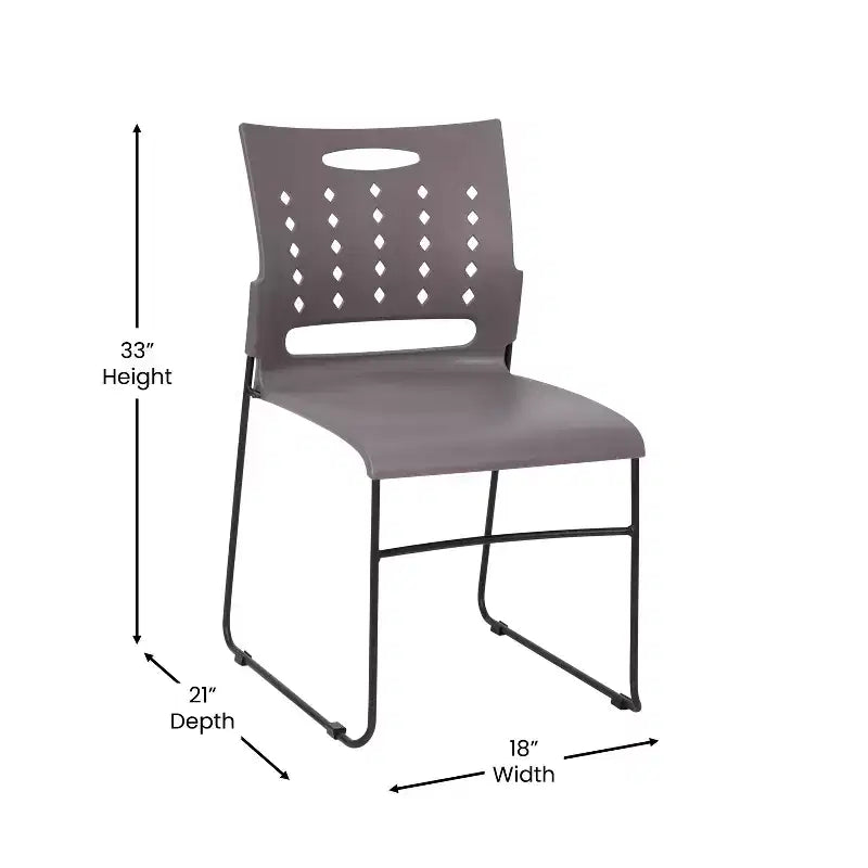 Flash Furniture 5 Pack Sedia impilabile serie HERCULES con base a slitta, portata 400 kg, con schienale ventilato