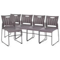 Flash Furniture 5 Pack HERCULES Series 881 lb. Capacity Sled Base Stack Chair with Air-Vent Back